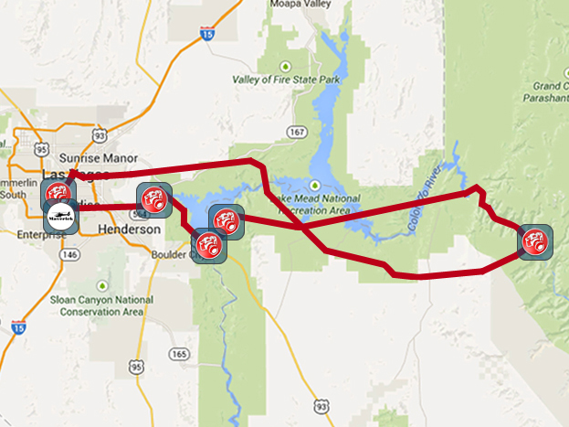 Map of Las Vegas and Lake Mead